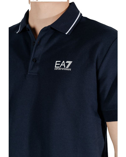 EA7 Emporio Armani Blue Cotton Polo Shirt