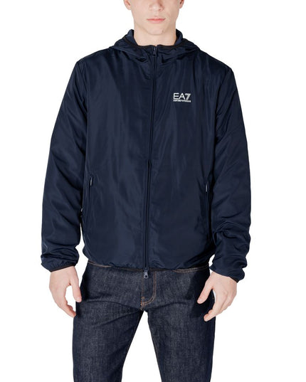 EA7 Emporio Armani Blue Polyester Shell Jacket
