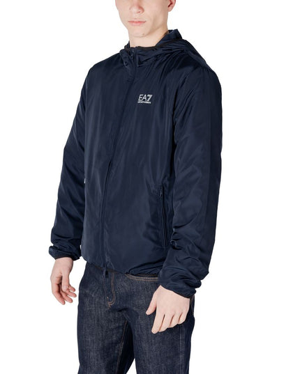 EA7 Emporio Armani Blue Polyester Shell Jacket