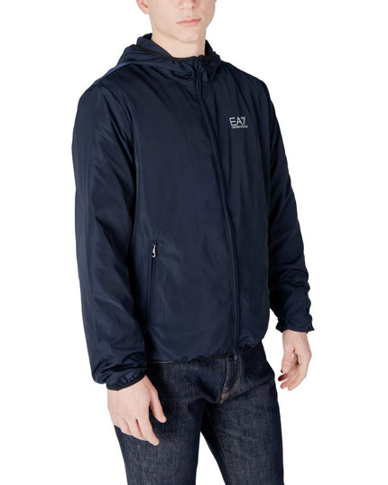 EA7 Emporio Armani Blue Polyester Shell Jacket