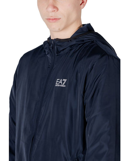 EA7 Emporio Armani Blue Polyester Shell Jacket