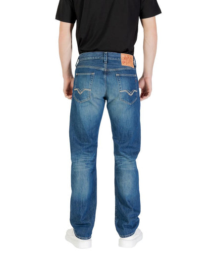 Replay Blue Cotton Relaxed Fit Jeans