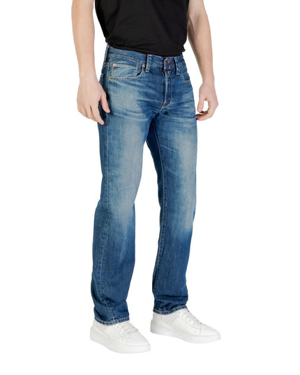 Replay Blue Cotton Relaxed Fit Jeans