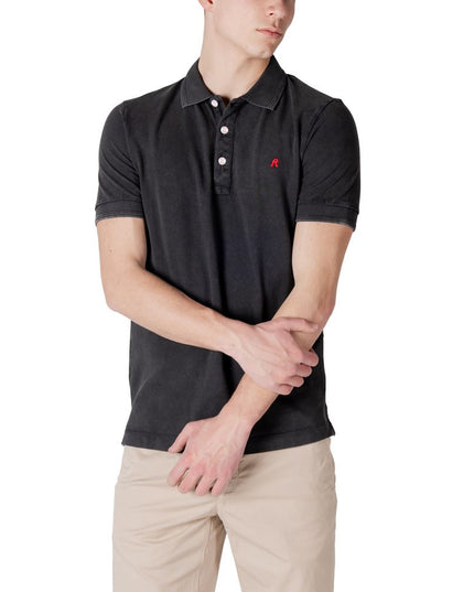 Replay Black Cotton Polo Shirt