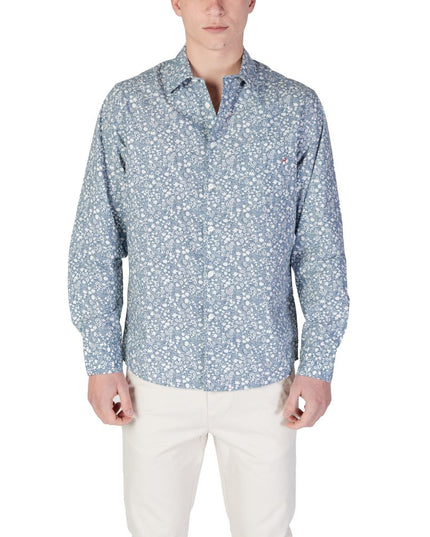Replay Light Blue Cotton Pattern Shirt