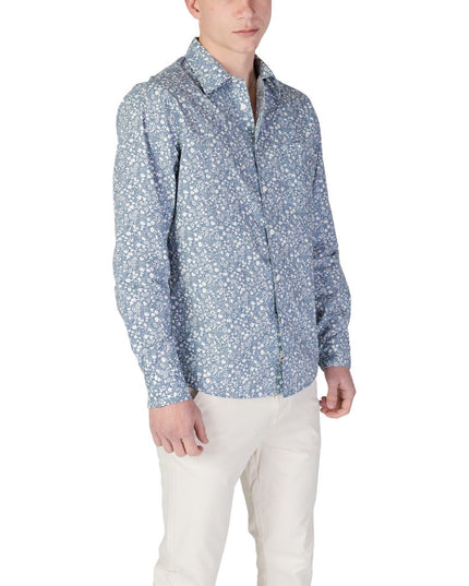 Replay Light Blue Cotton Pattern Shirt