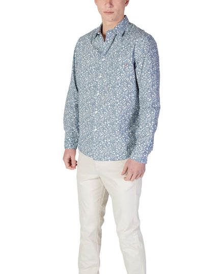 Replay Light Blue Cotton Pattern Shirt