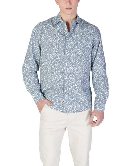 Replay Light Blue Cotton Pattern Shirt