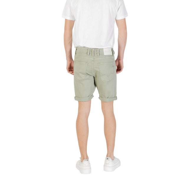 Replay Green Cotton Bermuda Shorts