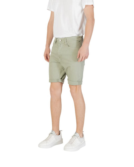 Replay Green Cotton Bermuda Shorts