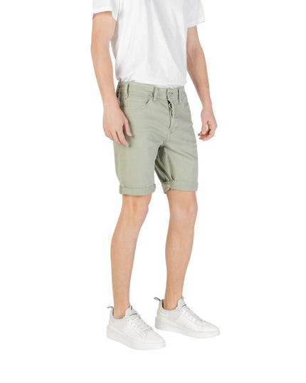 Replay Green Cotton Bermuda Shorts