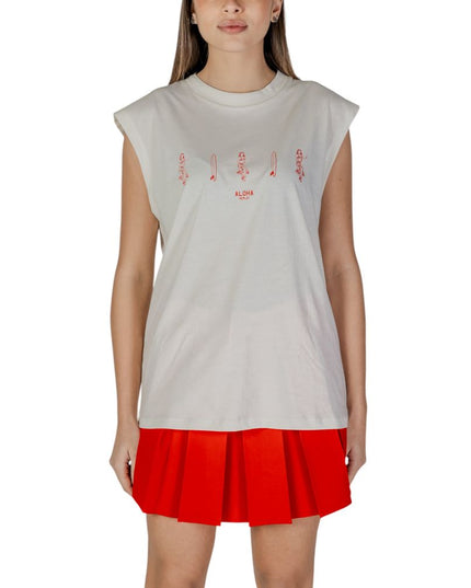 Replay Cream Cotton Tank Tops