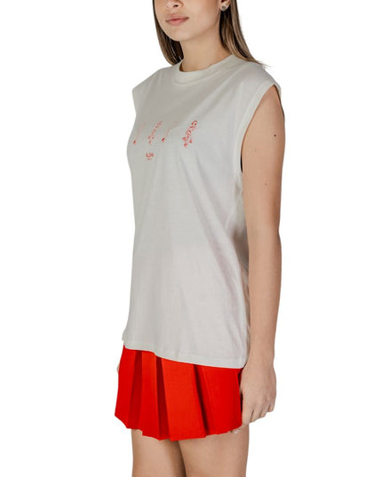 Replay Cream Cotton Tank Tops