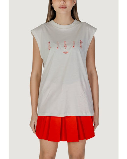 Replay Cream Cotton Tank Tops