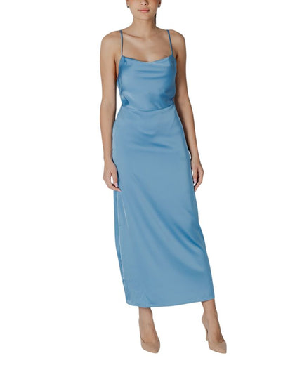 Vila Clothes Turquoise Polyester Long Dress