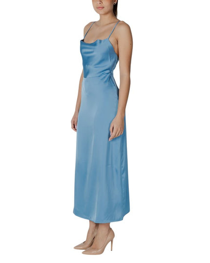 Vila Clothes Turquoise Polyester Long Dress
