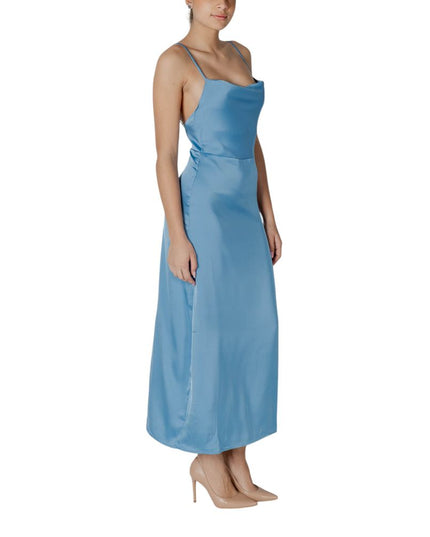 Vila Clothes Turquoise Polyester Long Dress