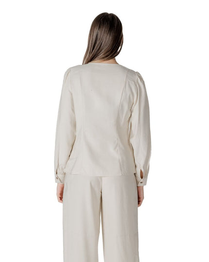 Vila Clothes Cream Viscose Top