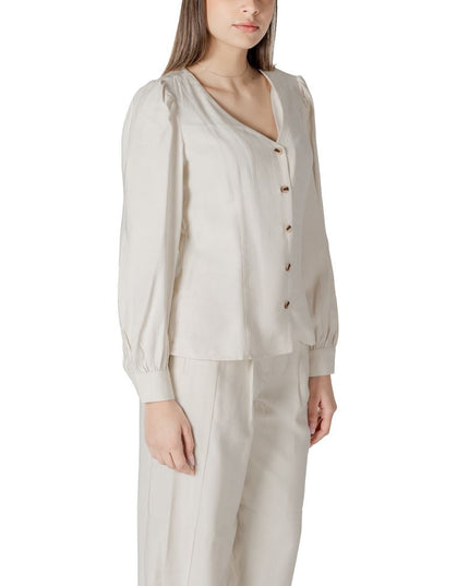 Vila Clothes Cream Viscose Top