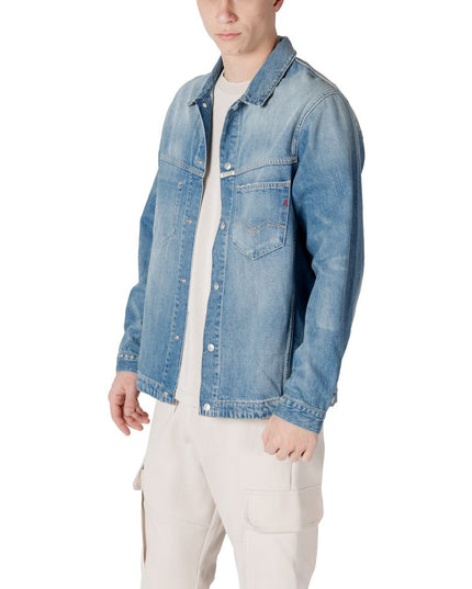 Replay Light Blue Cotton Denim Jacket
