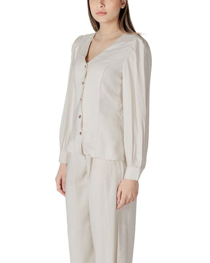 Vila Clothes Cream Viscose Top