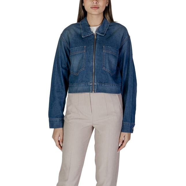 Replay Blue Cotton Denim Jacket