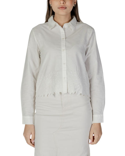 Jacqueline De Yong White Cotton Blouse