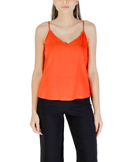 Vero Moda Red Viscose Tank Tops