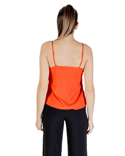Vero Moda Red Viscose Tank Tops