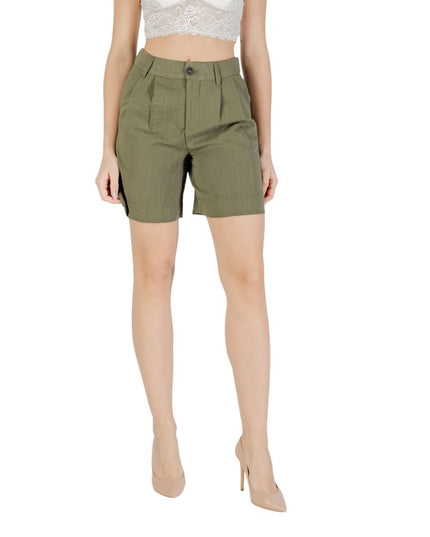 Only Green Viscose Bermuda Shorts