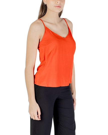 Vero Moda Red Viscose Tank Tops