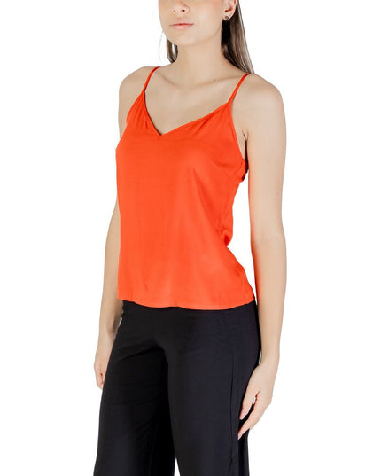 Vero Moda Red Viscose Tank Tops