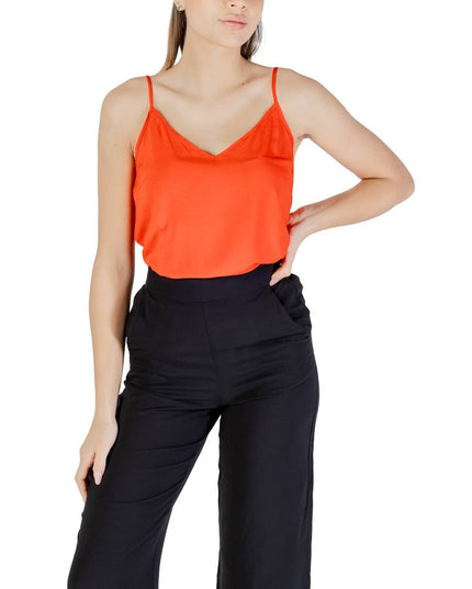 Vero Moda Red Viscose Tank Tops