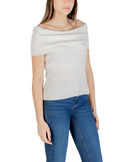 Only White Polyester T-Shirt