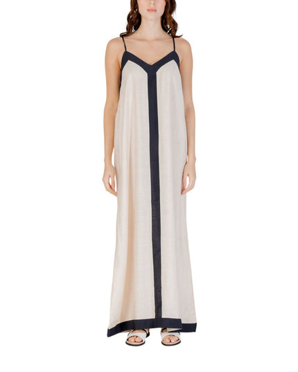 Vero Moda Beige Nylon Long Dress