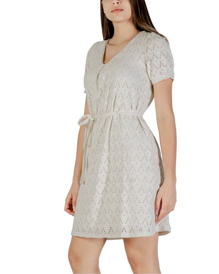 Vila Clothes Beige Recycled Polyester Short Dress