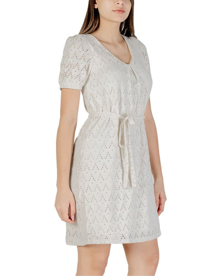 Vila Clothes Beige Recycled Polyester Short Dress