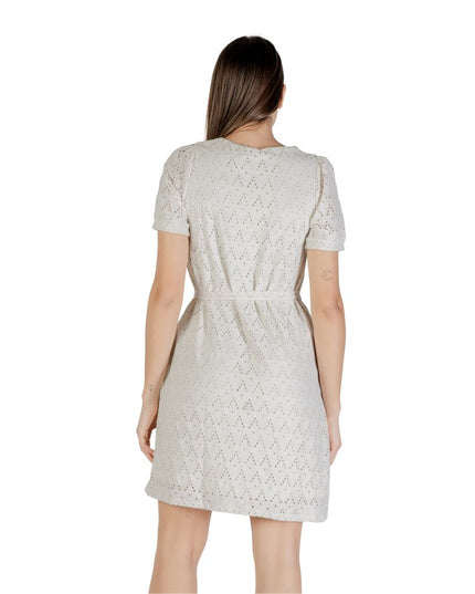 Vila Clothes Beige Recycled Polyester Short Dress