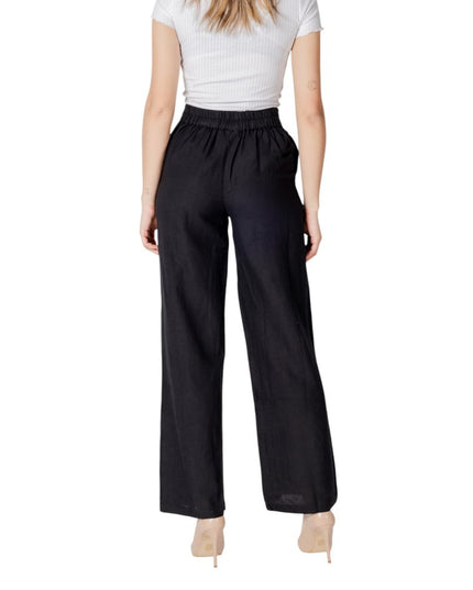 Vila Clothes Black Viscose Flared Pants