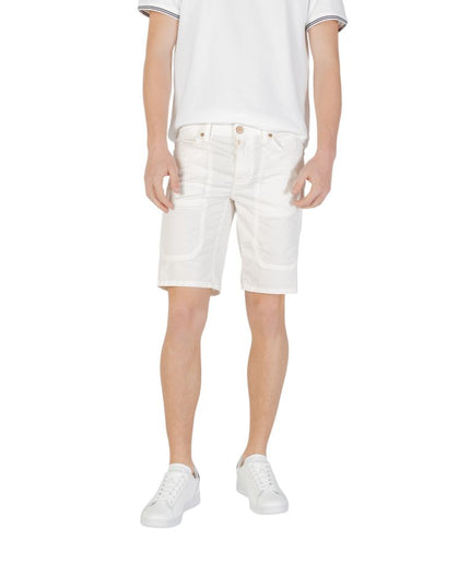 Jeckerson White Cotton Bermuda Shorts