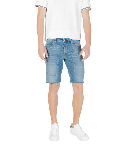 Jeckerson Light Blue Cotton Bermuda Shorts