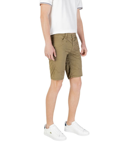 Jeckerson Green Cotton Bermuda Shorts