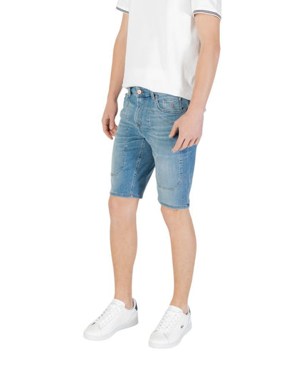 Jeckerson Light Blue Cotton Bermuda Shorts