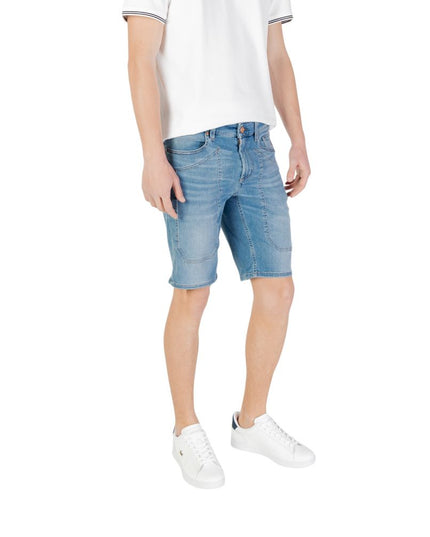 Jeckerson Light Blue Cotton Bermuda Shorts