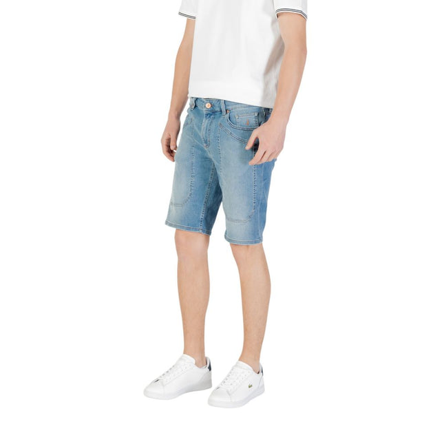 Jeckerson Light Blue Cotton Bermuda Shorts