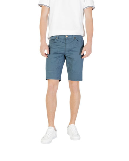 Jeckerson Blue Cotton Bermuda Shorts