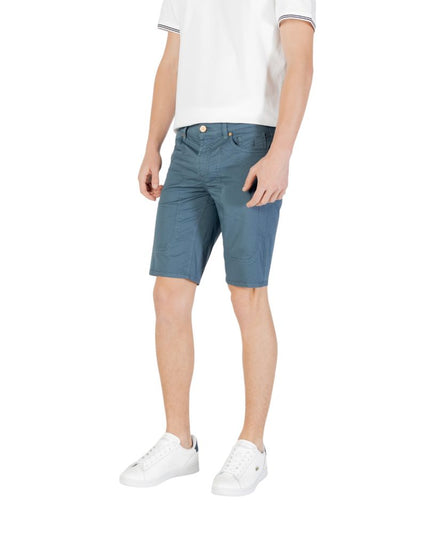 Jeckerson Blue Cotton Bermuda Shorts
