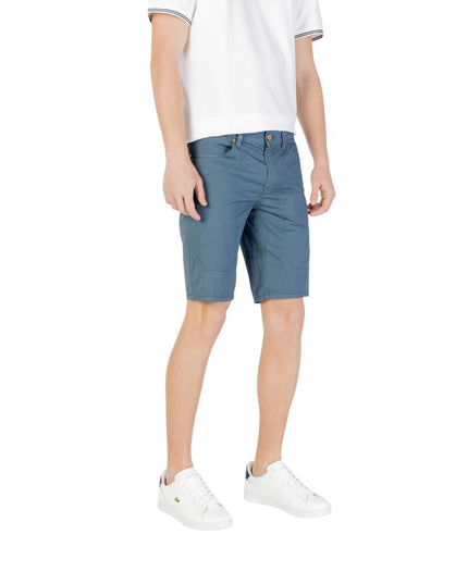Jeckerson Blue Cotton Bermuda Shorts