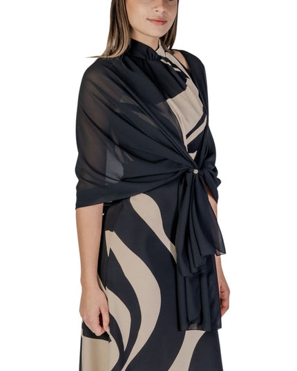 Rinascimento Black Polyester Scarf