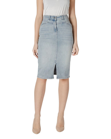 Morgan De Toi Blue Cotton Long Skirt